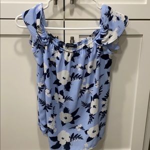 Blue floral blouse